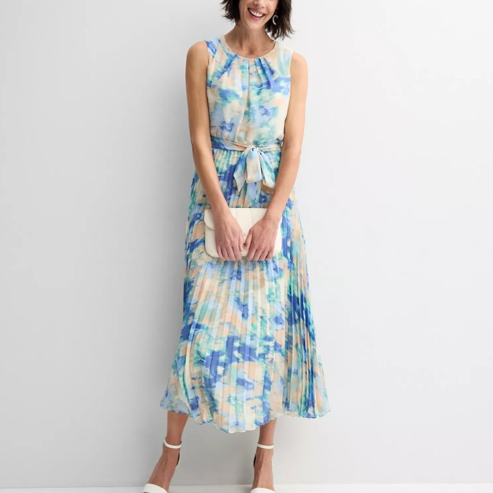 NWOT Sandra Darren Sleeveless Chiffon Midi Dress SZ 10